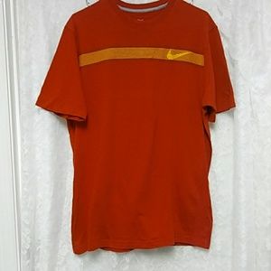 Nike red and yellow swoosh t- shirt